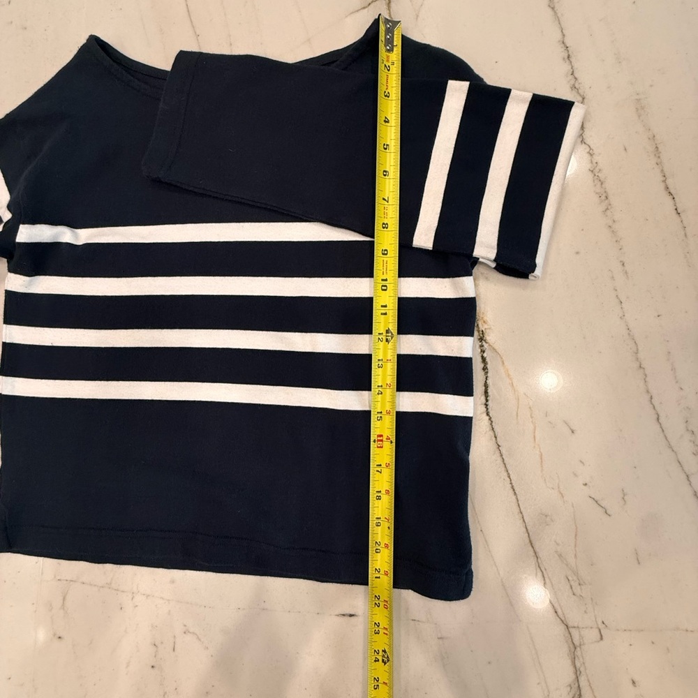 Faherty Navy Blue and White Boatneck Top - Picture 5 of 6